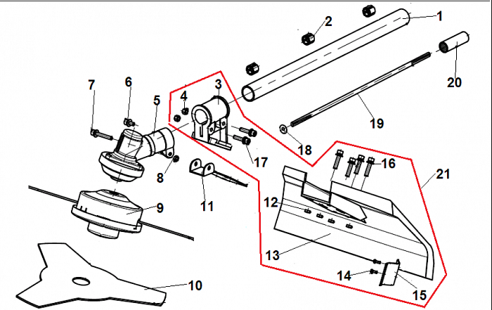 4 РЕДУКТОР - КОЖУХ ТРИММЕР CHAMPION Т445-2