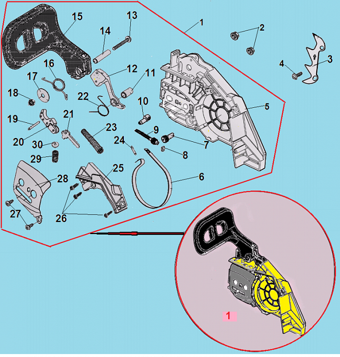 6 ТОРМОЗ ЦЕПИ БЕНЗОПИЛА CHAMPION 237-16