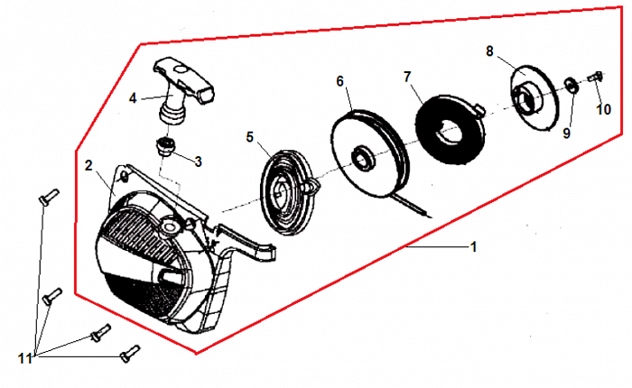 4 СТАРТЕР  БЕНЗОПИЛА CHAMPION 240-16