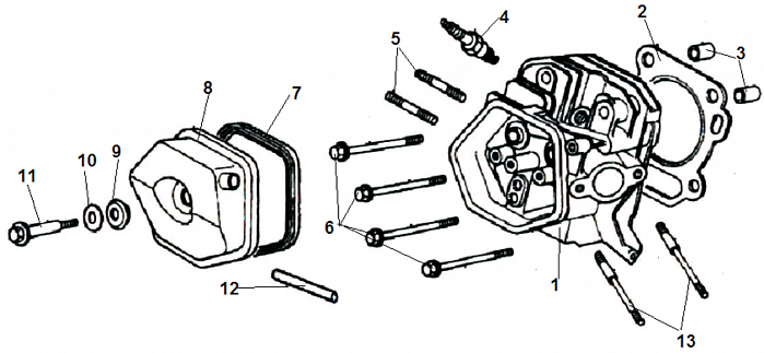 2 ГОЛОВКА БЛОКА МОТОПОМПА CHAMPION GHP40-2